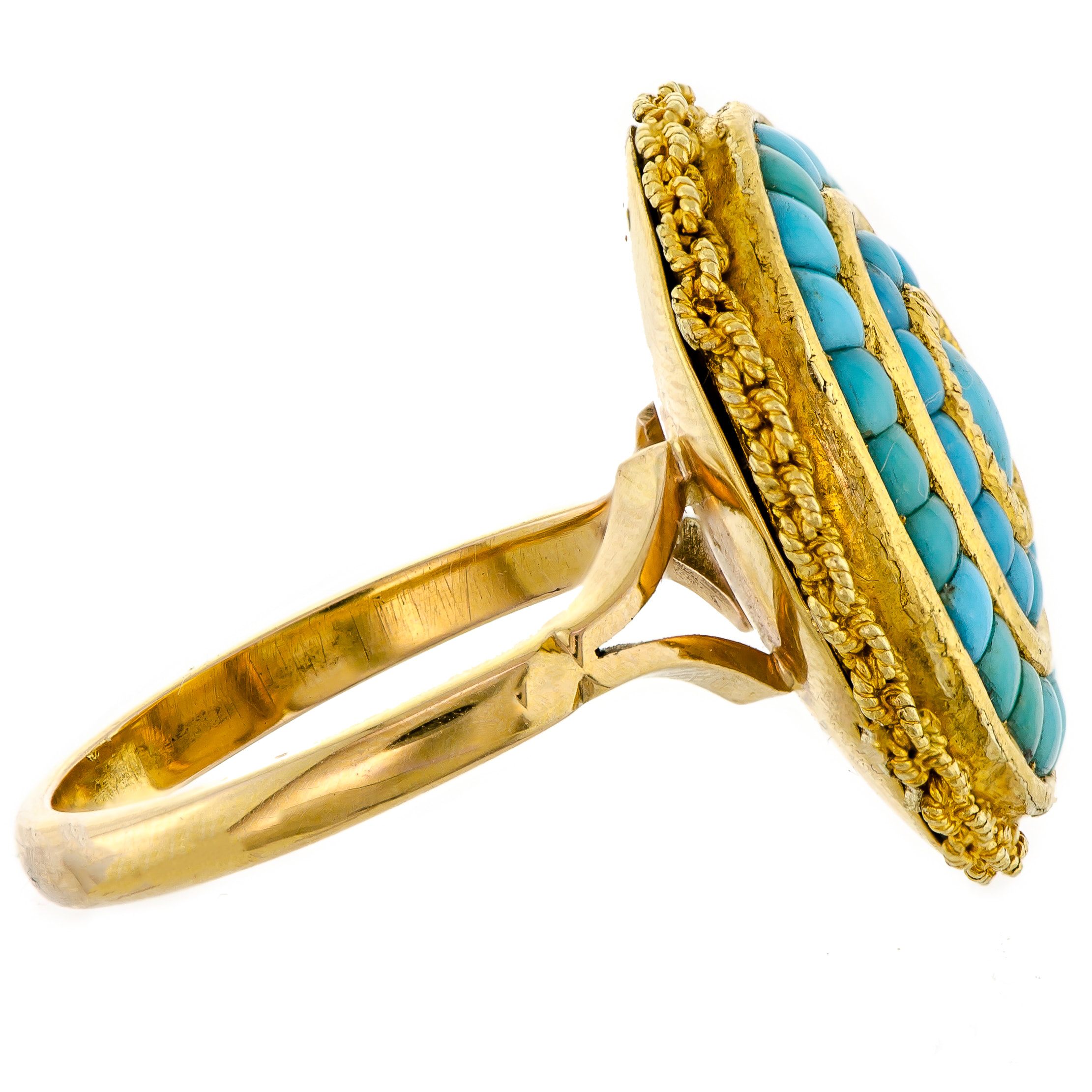 Details about   14k Solid Gold Ring turquoise diamond ring wedding ring art deco ring DJR0353